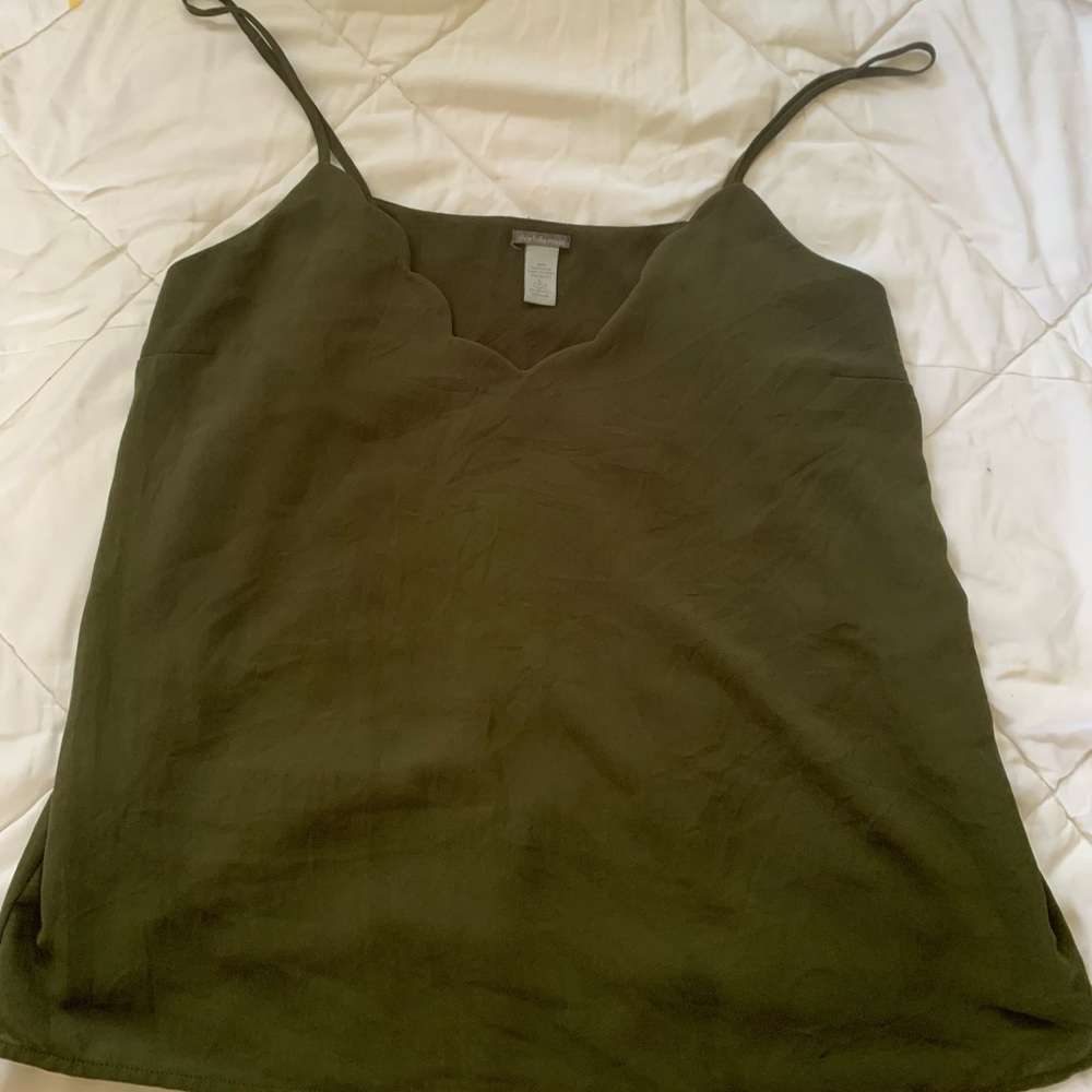 Olive spaghetti strap top